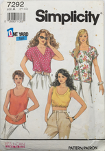 Load image into Gallery viewer, 1991 Vintage Sewing Pattern: Simplicity 7292