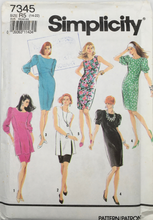 Load image into Gallery viewer, 1991 Vintage Sewing Pattern: Simplicity 7345