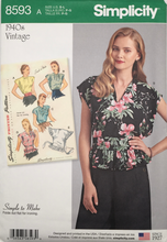 Load image into Gallery viewer, 1940's Sewing Pattern: Simplicity 8593