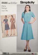 Load image into Gallery viewer, 1940's Reproduction Sewing Pattern: Simplicity 8686