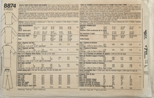 Load image into Gallery viewer, 1988  Vintage Sewing Pattern: Simplicity 8874