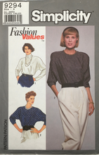 Load image into Gallery viewer, 1989 Vintage Sewing Pattern: Simplicity 9294