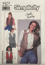 Load image into Gallery viewer, 1989 Vintage Sewing Pattern: Simplicity  9373