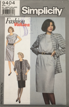 Load image into Gallery viewer, 1989 Vintage Sewing Pattern: Simplicity 9404