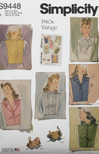 Load image into Gallery viewer, 1940’s Reproduction Sewing Pattern: Simplicity S9448