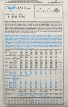 Load image into Gallery viewer, 1988 Vintage Sewing Pattern: Style 1612