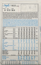 Load image into Gallery viewer, 1990 Vintage Sewing Pattern: Style 1833