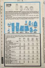 Load image into Gallery viewer, 1982 Vintage Sewing Pattern: Style  3018