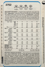 Load image into Gallery viewer, 1983 Vintage Sewing Pattern: Style  3752