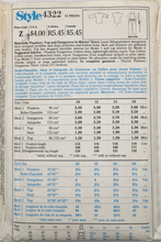 Load image into Gallery viewer, 1985 Vintage Sewing Pattern: Style 4322