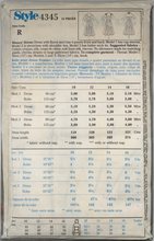Load image into Gallery viewer, 1985 Vintage Sewing Pattern: Style 4345