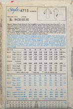 Load image into Gallery viewer, 1986 Vintage Sewing Pattern: Style  4715