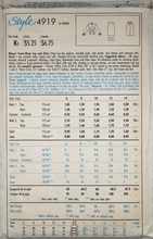 Load image into Gallery viewer, 1986 Vintage Sewing Patten: Style 4919
