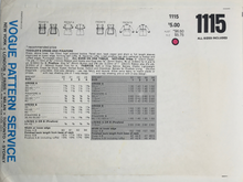 Load image into Gallery viewer, 1980’s Vintage Sewing Pattern: Little Vogue 1115