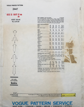 Load image into Gallery viewer, 1980’s Vintage Sewing Pattern: Vogue 2447