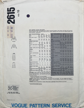 Load image into Gallery viewer, 1980’s Vintage Sewing Pattern: Vogue 2615