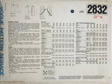 Load image into Gallery viewer, 1980’s Vintage Sewing Pattern: Vogue 2832