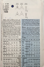 Load image into Gallery viewer, 1988 Vintage Sewing Pattern: Vogue 7358