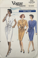 Load image into Gallery viewer, 1990 Vintage Sewing Pattern: Vogue 7721