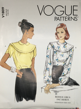Load image into Gallery viewer, 1947 Reproduction Vintage Sewing Pattern: Vogue V1809