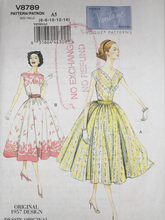 Load image into Gallery viewer, 1950’s Reproduction Sewing Pattern: Vogue V8789