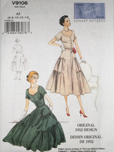 Load image into Gallery viewer, 1950’s Reproduction Sewing Pattern: Vogue V9106