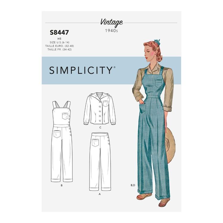 Reproduction Sewing Pattern: Simplicity S8447