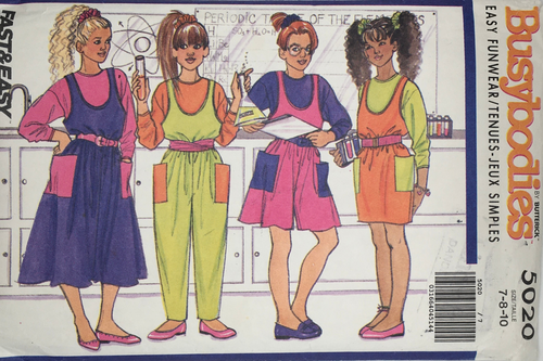Butterick 5020 Pattern Easy Girls' Top, Dress, Shorts, Pants