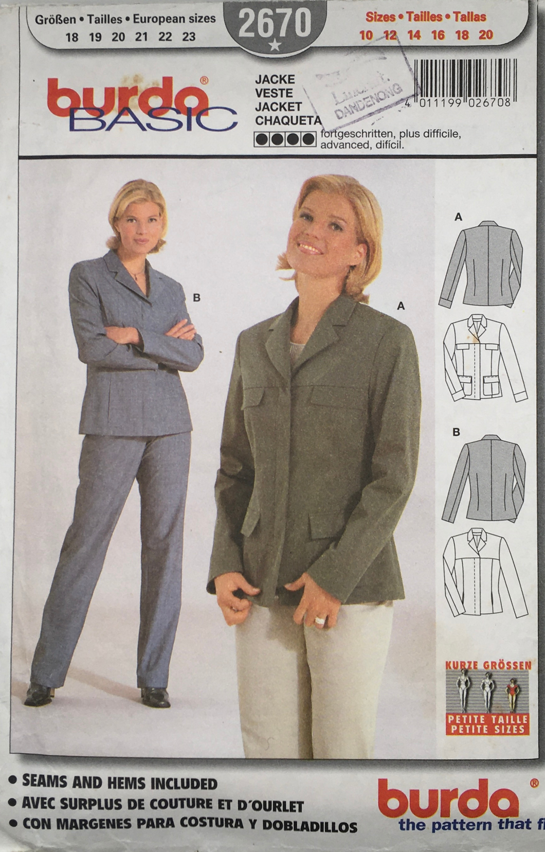 Vintage Sewing Pattern: Burda 2670