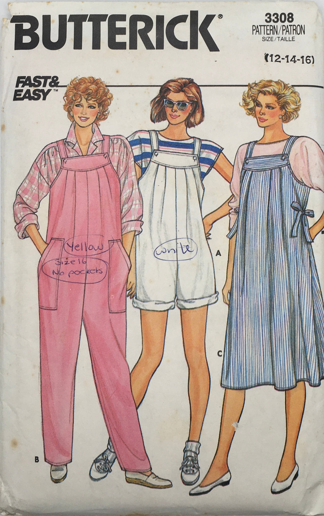 1985 Vintage Sewing Pattern: Butterick 3308