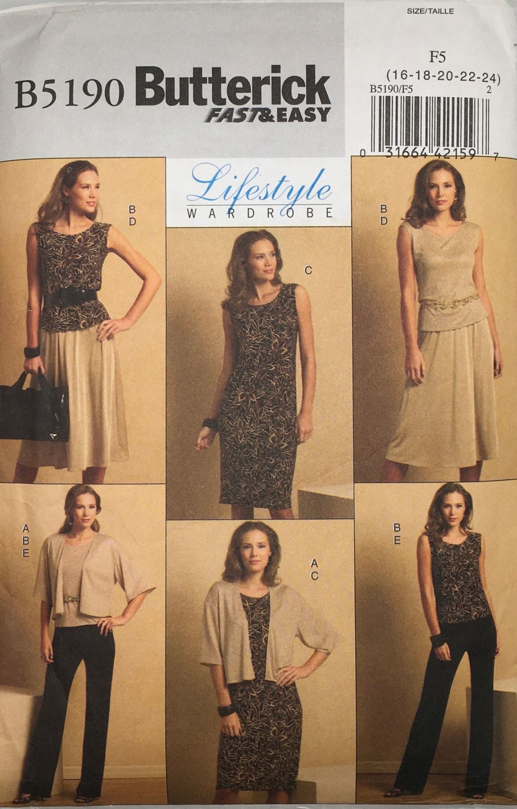 Sewing Pattern: Butterick B5190