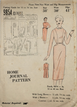 Load image into Gallery viewer, 1950&#39;s Vintage Sewing Pattern: Home Journal 9854
