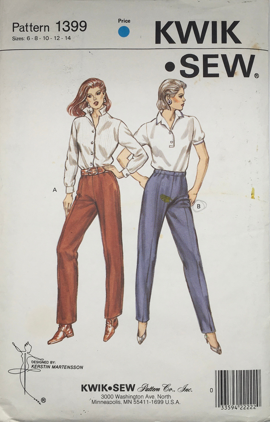 Vintage Sewing Pattern: Kwik Sew 1399