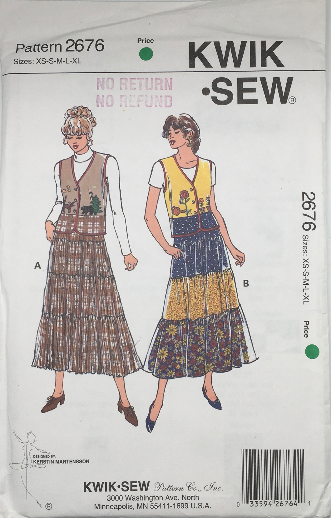 Vintage Sewing Pattern: Kwik Sew 2676