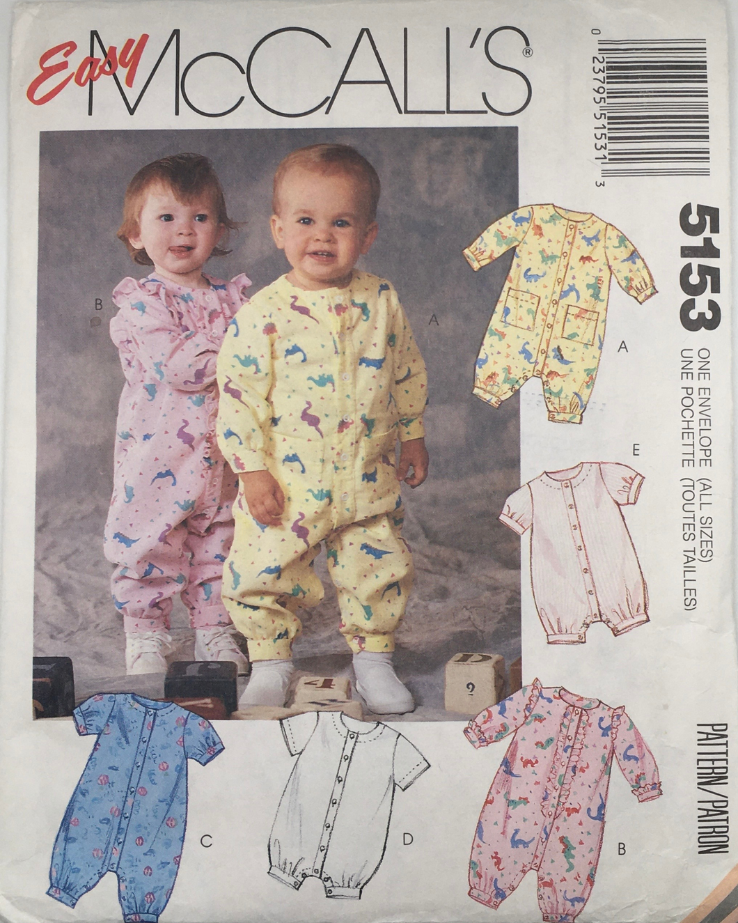 Uncut McCalls Sewing Pattern: 5153