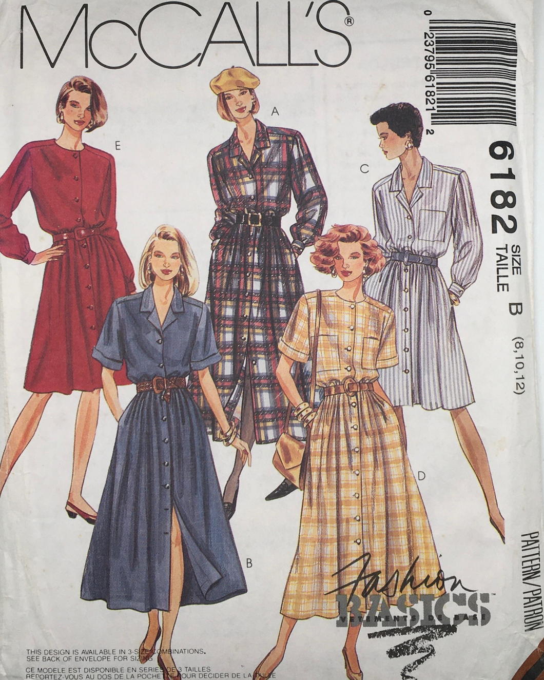 Uncut McCalls Sewing Pattern: 6182