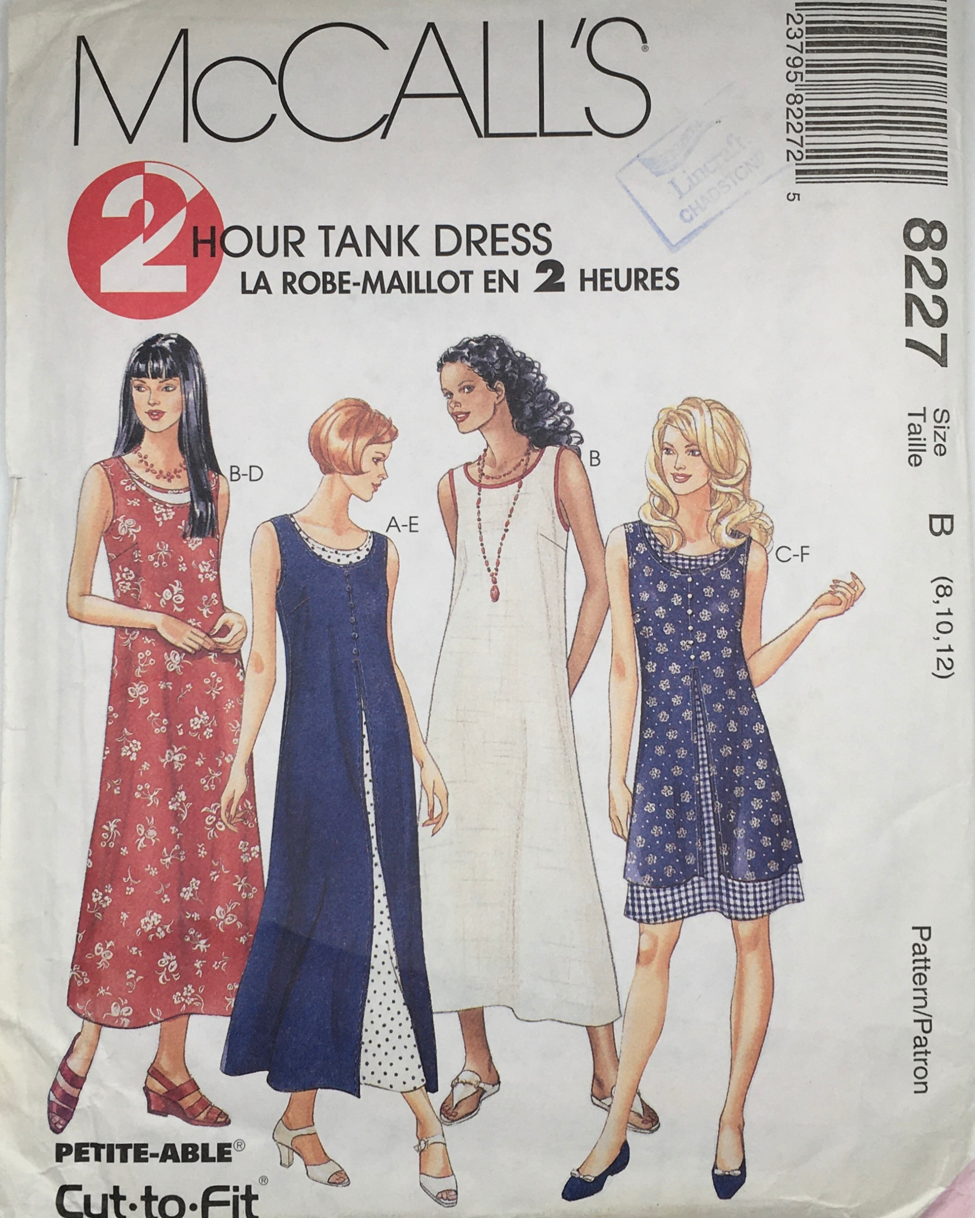Uncut McCalls Sewing Pattern 8227 – Vintage Stitch Australia