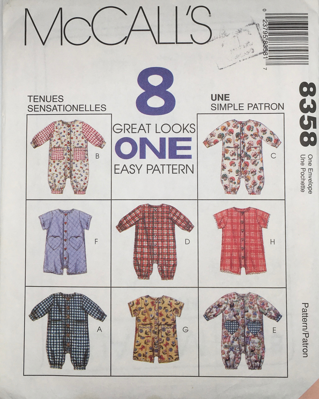 Uncut Sewing Pattern: McCalls 8358