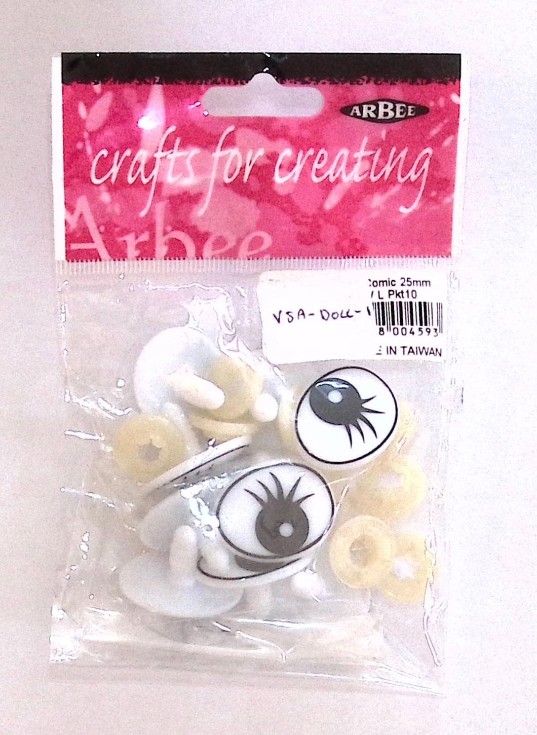 10 Plastic Comic Doll Eyes by Arbee