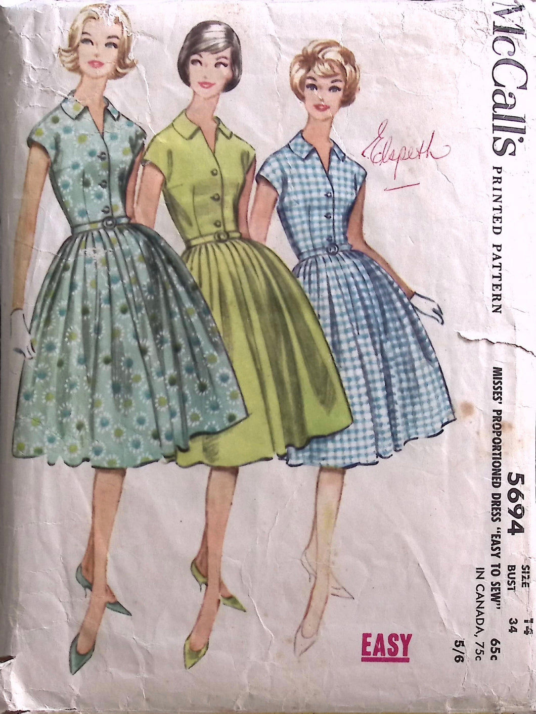 Vintage Sewing Pattern: McCalls 5694