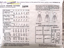 Load image into Gallery viewer, Vintage Sewing Pattern: McCalls 5694
