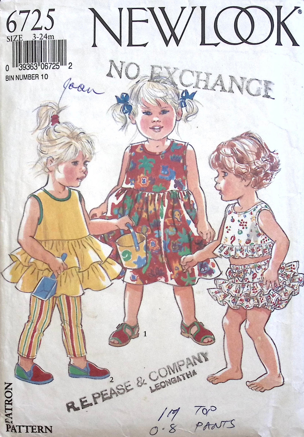 Vintage Sewing Pattern: New Look 6725