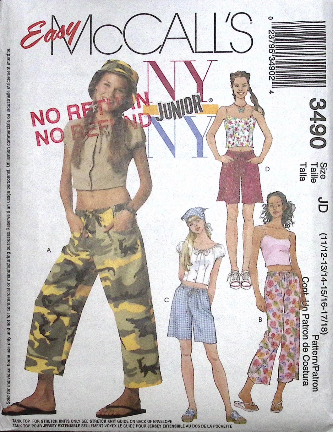 Sewing Pattern: McCalls 3490