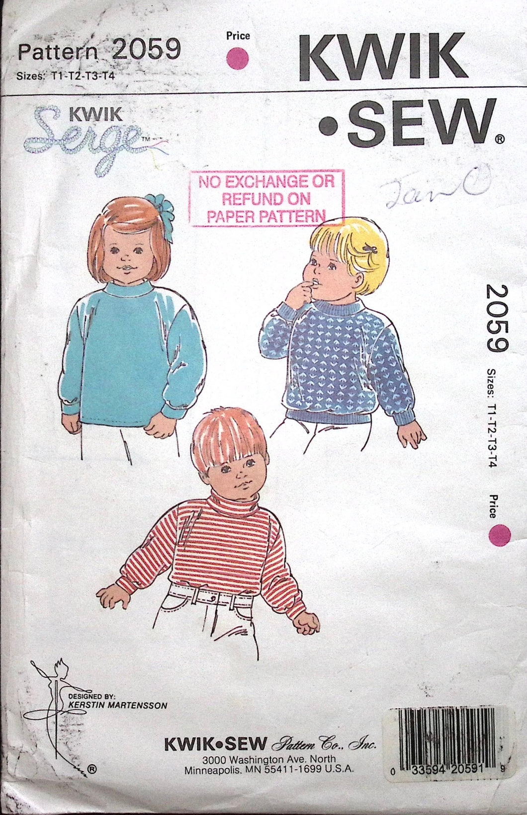 Vintage Sewing Pattern: Kwik Sew 2059