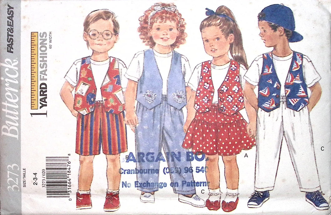 Vintage Sewing Pattern: Butterick 3273