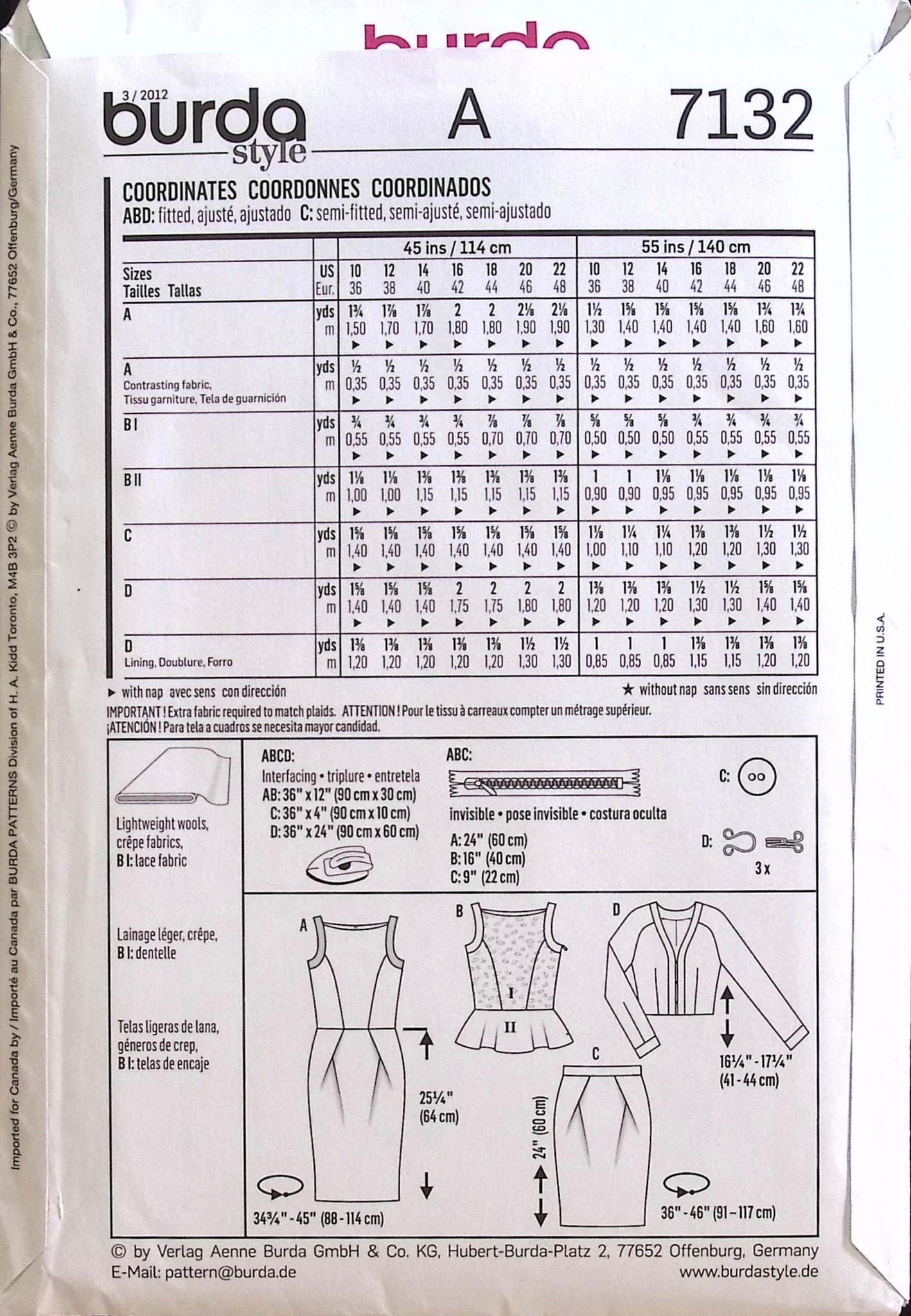 Patternview Burda Sewing Pattern: Burda 7132 – Vintage Stitch Australia