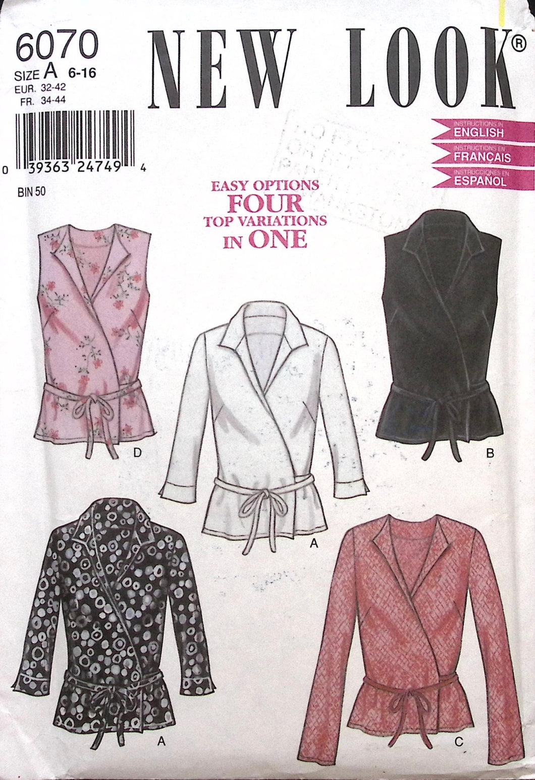 Vintage Sewing Pattern: New Look 6070