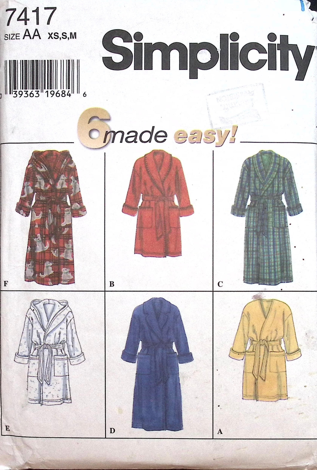 Vintage Sewing Pattern: Simplicity 7417