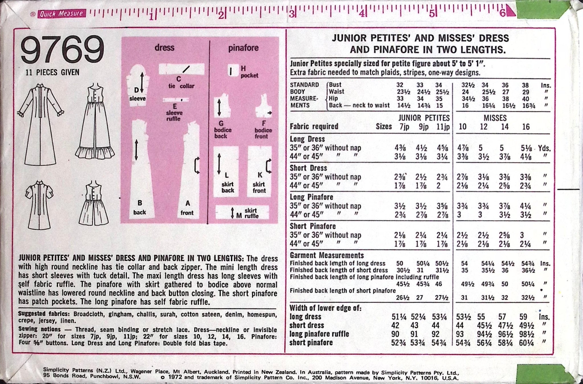 Vintage Sewing Pattern: Simplicity 9769 – Vintage Stitch Australia
