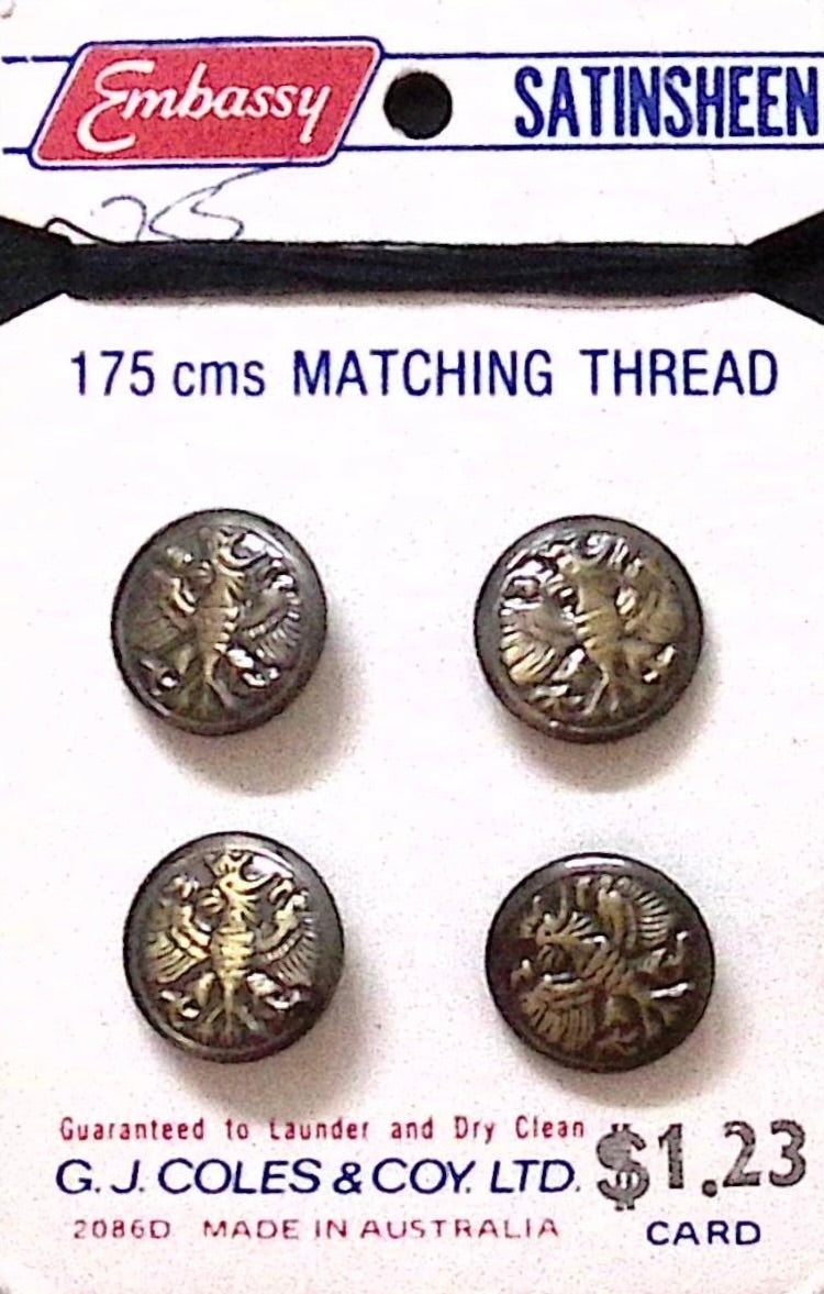 Vintage Embassy Metallic Embossed Buttons